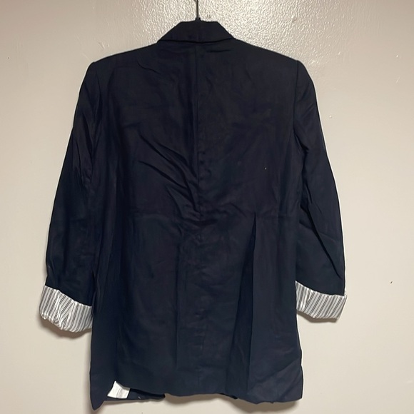 ZARA blazer in blue and white with striped cuffs - Picture 2 of 4